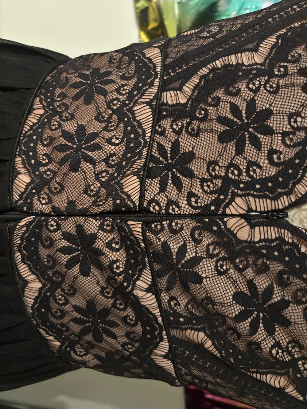 Jessica Howard Black Lace Dress with Nude Lining - Picture 5 of 6